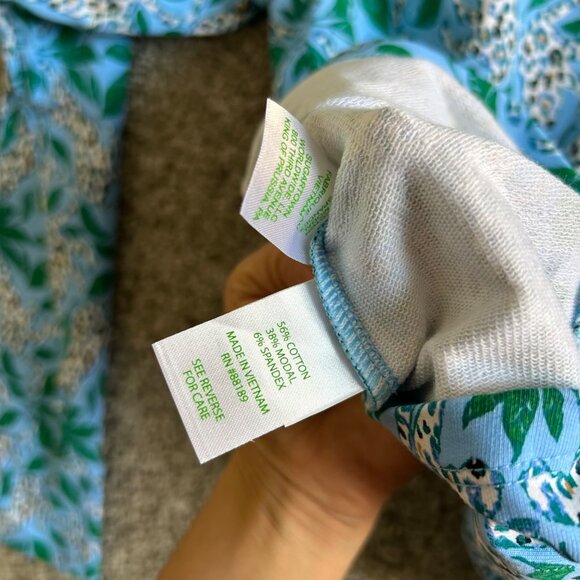 Lilly Pulitzer XS Melena Popover Bon Bon Blue Leapin Half-Zip Pullover Jacket - Picture 7 of 10